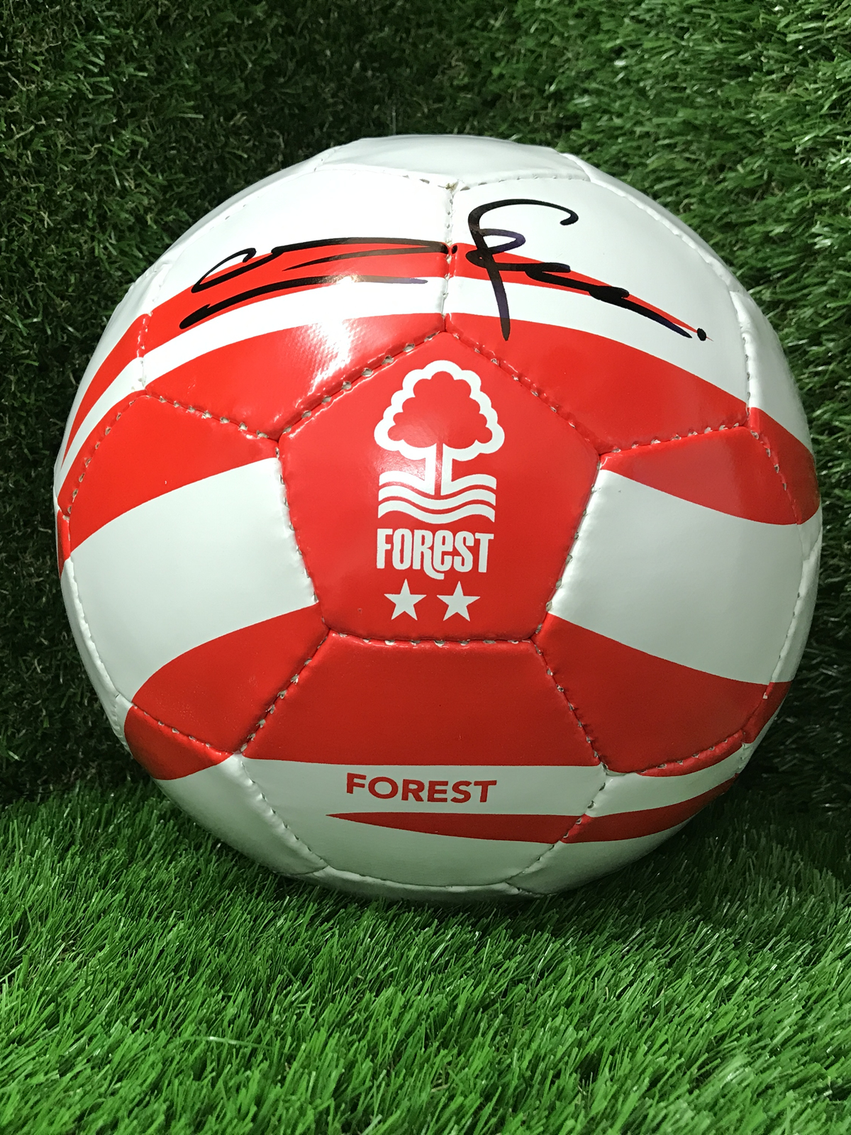 Nottingham Forrest Football personally signed by Stuart Pearce